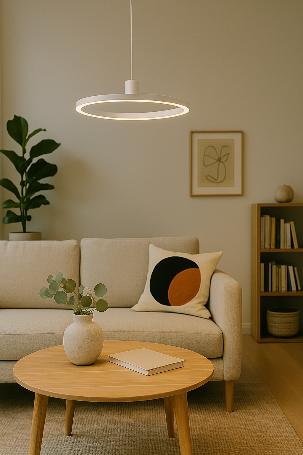 Stylish Circular Pendant LED Light for Home Office