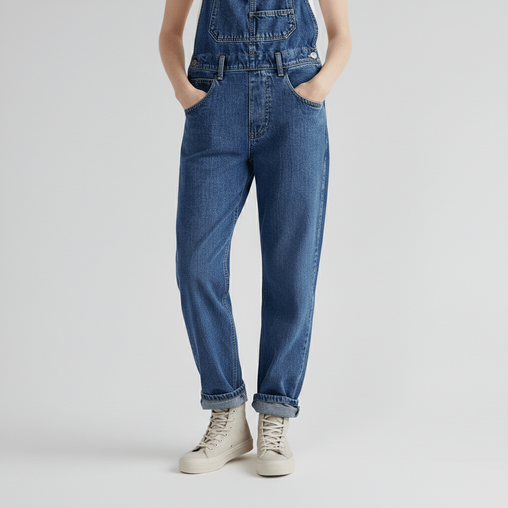 Classic Blue Straight Leg Jeans Overalls