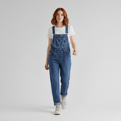 Classic Blue Straight Leg Jeans Overalls