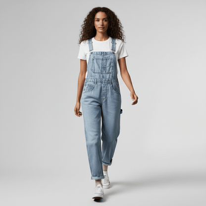 Classic Blue Straight Leg Jeans Overalls