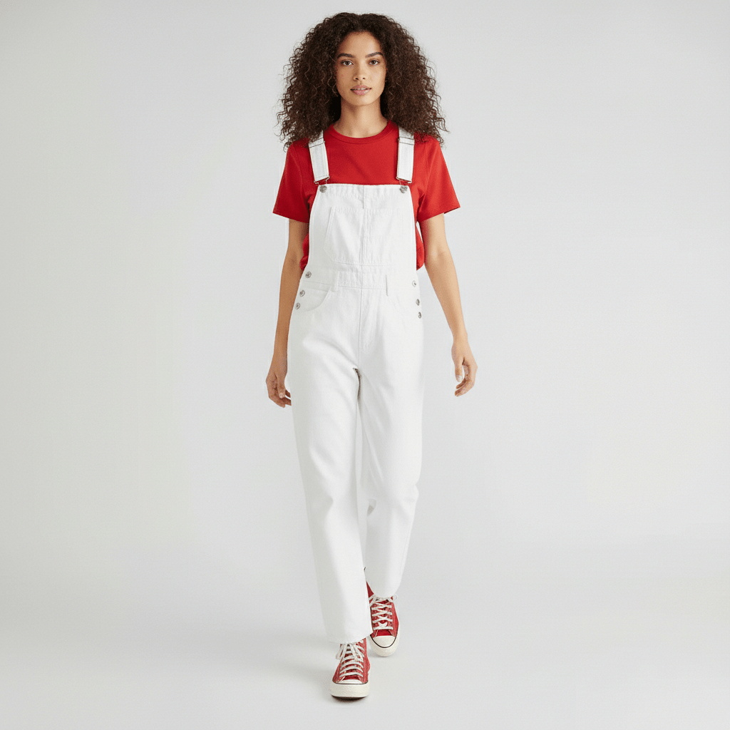 Classic Blue Straight Leg Jeans Overalls