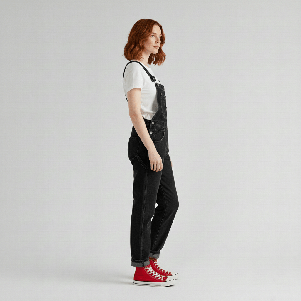 Classic Blue Straight Leg Jeans Overalls
