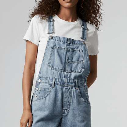 Classic Blue Straight Leg Jeans Overalls