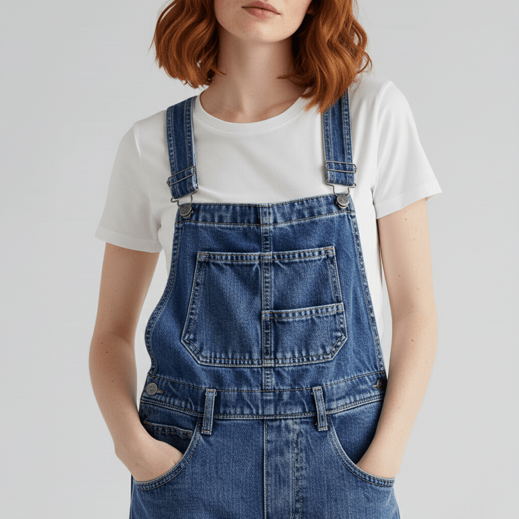 Classic Blue Straight Leg Jeans Overalls