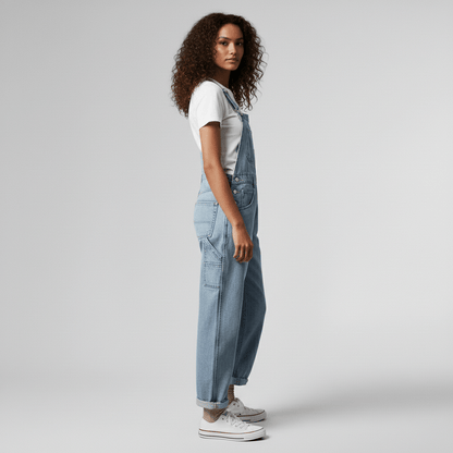 Classic Blue Straight Leg Jeans Overalls