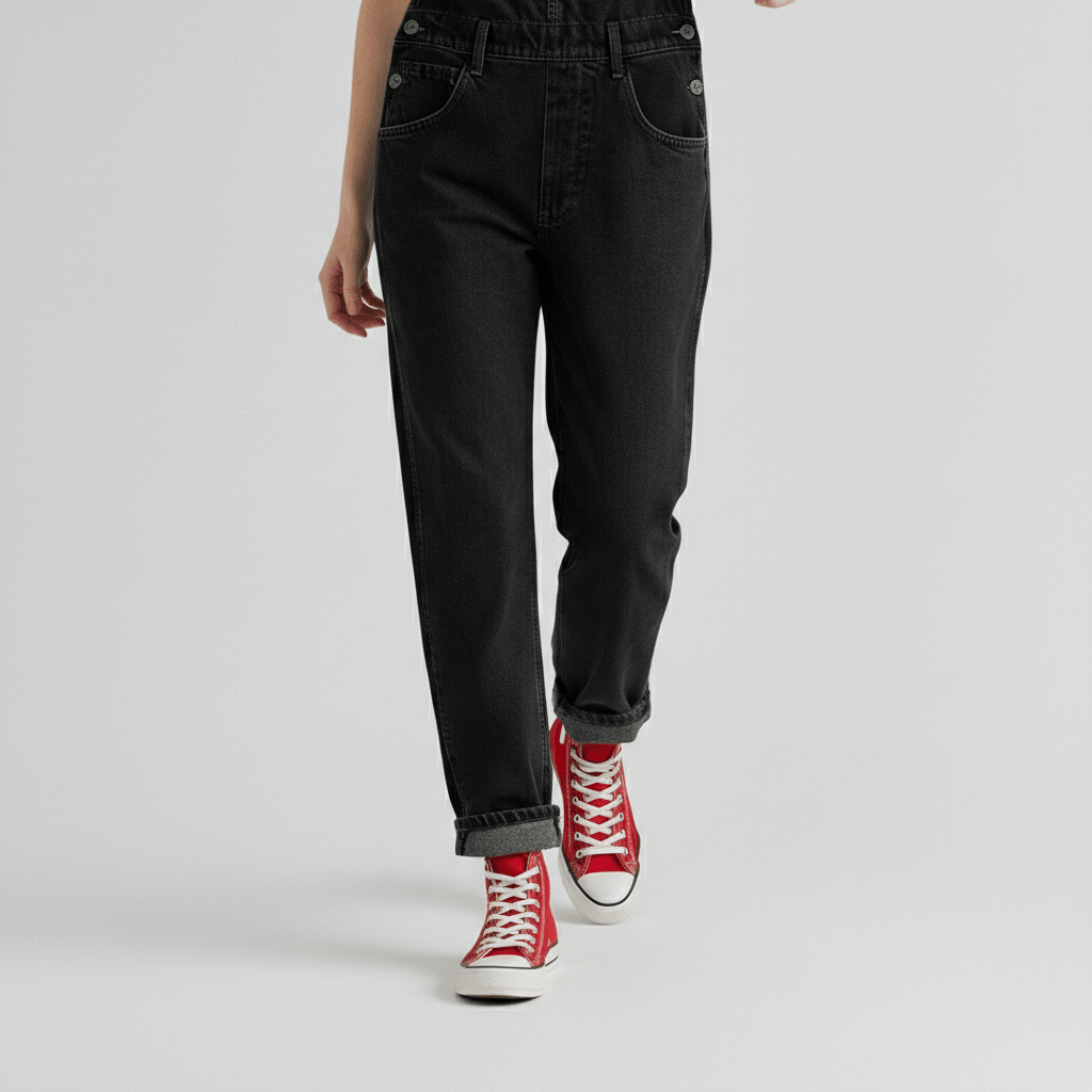 Classic Blue Straight Leg Jeans Overalls