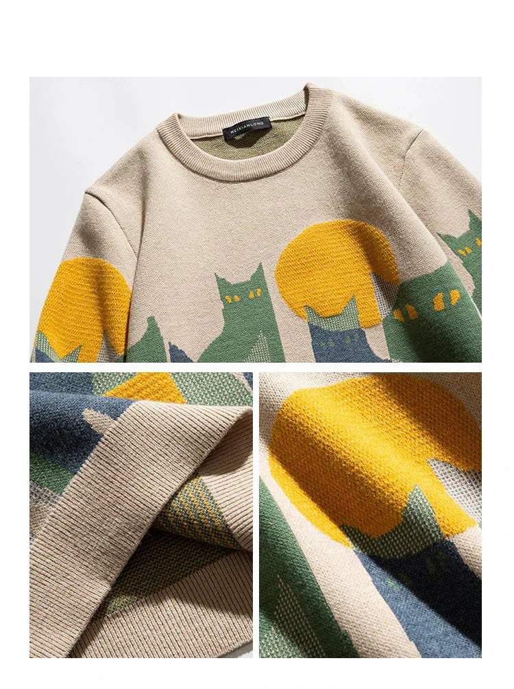 Comfy Animal Print Crew Sweater