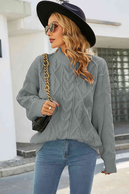 Relaxed Fit Women's Cable Knit Sweater