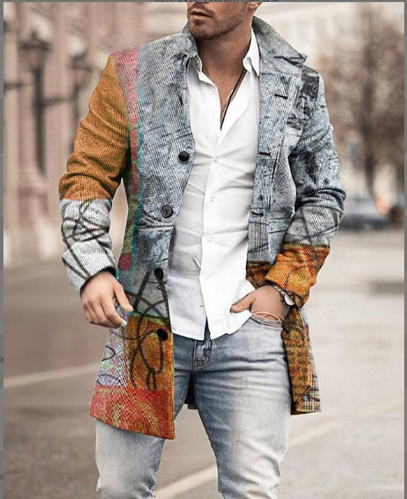 Classic Plaid Men's Wool Overcoat
