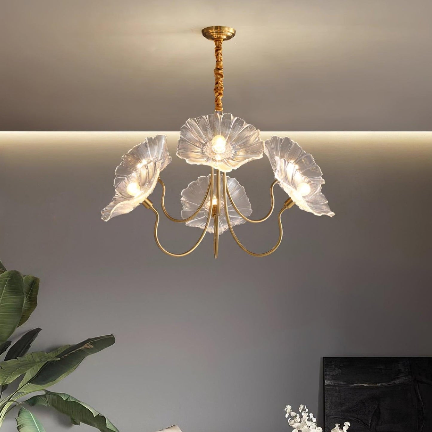 Beautiful Hanging Glass Flower Lamp - OutfitLondon