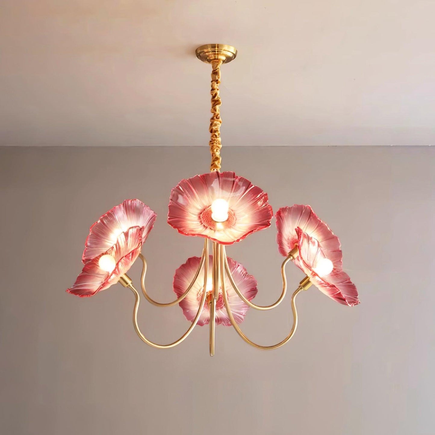 Beautiful Hanging Glass Flower Lamp