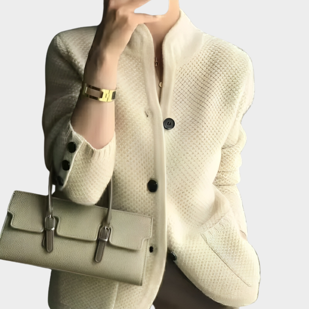 Women's Cozy Crew Neck Knit Cardigan - OutfitLondon