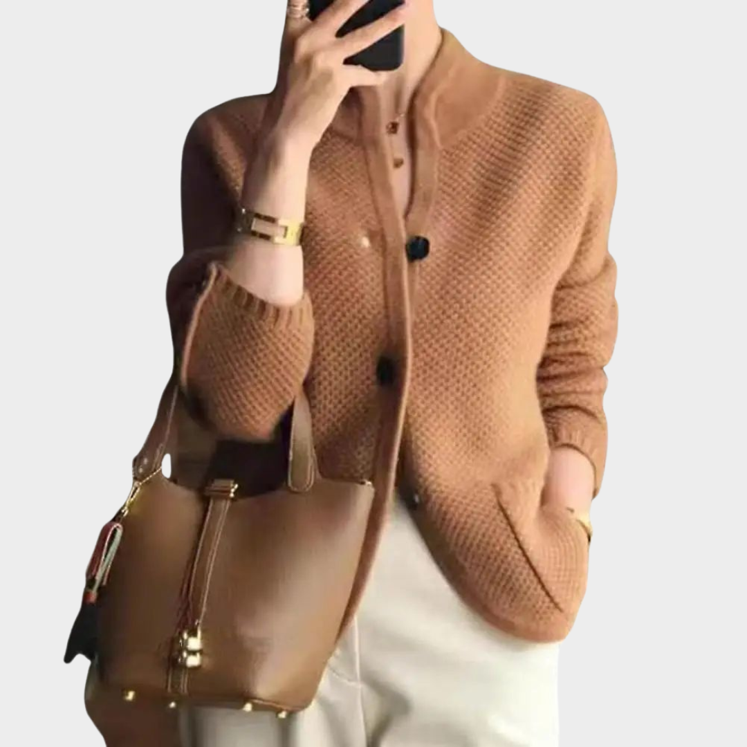 Women's Cozy Crew Neck Knit Cardigan