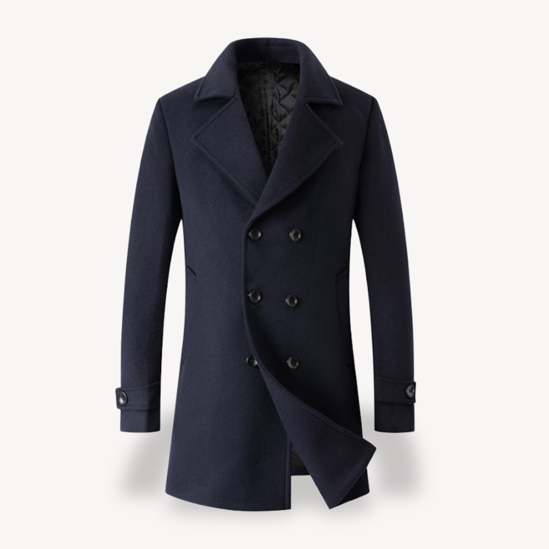 Classic Mens Double Breasted Wool Overcoat