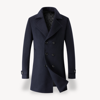 Classic Mens Double Breasted Wool Overcoat
