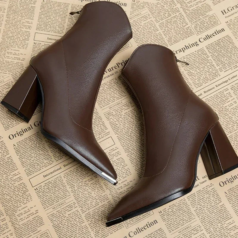 Shiny Silver Buckle Chelsea Boots