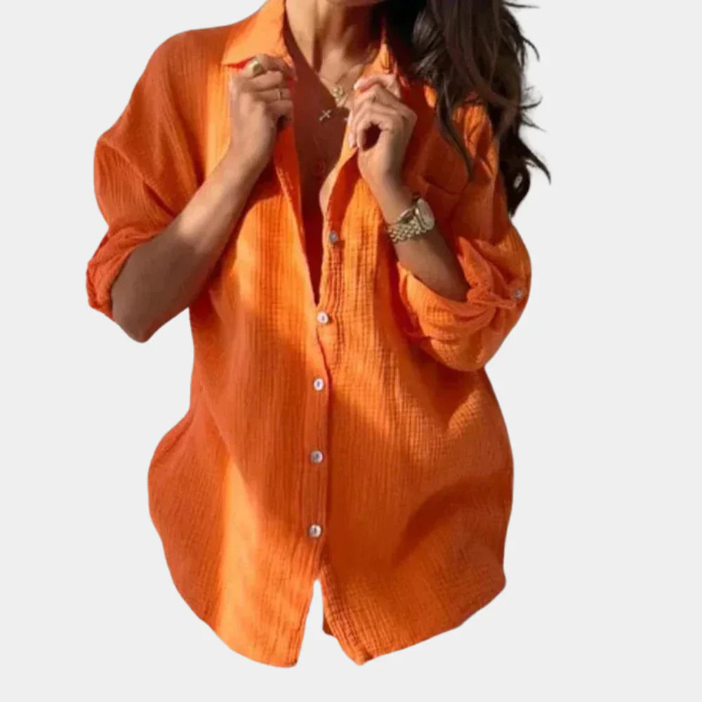 Relaxed Fit Casual Long Sleeve Button Down Shirt