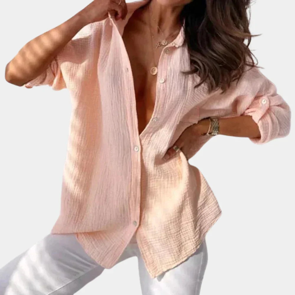 Relaxed Fit Casual Long Sleeve Button Down Shirt