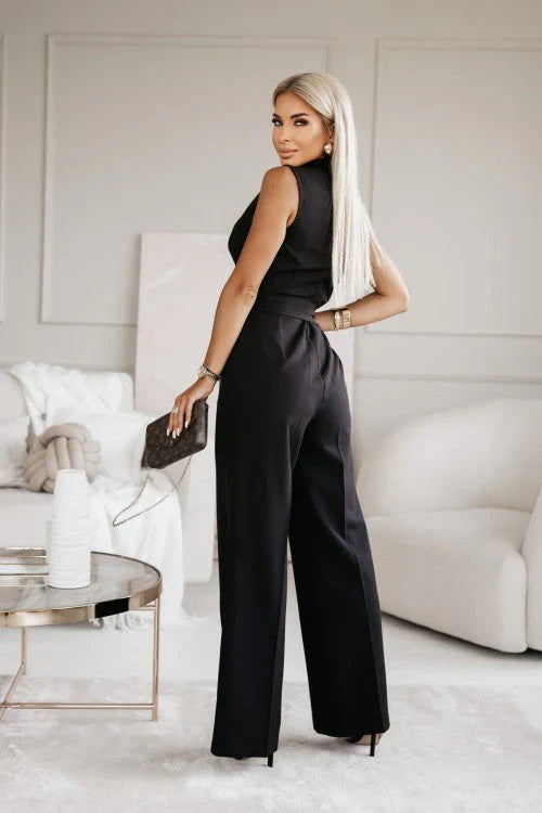 Namira Jumpsuit | Elegant Wide-Leg V-Neck Jumpsuit