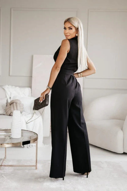 Namira Jumpsuit | Elegant Wide-Leg V-Neck Jumpsuit