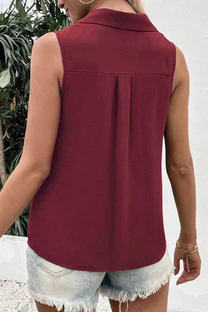 Nanette Top | Casual Button-Down Sleeveless Top