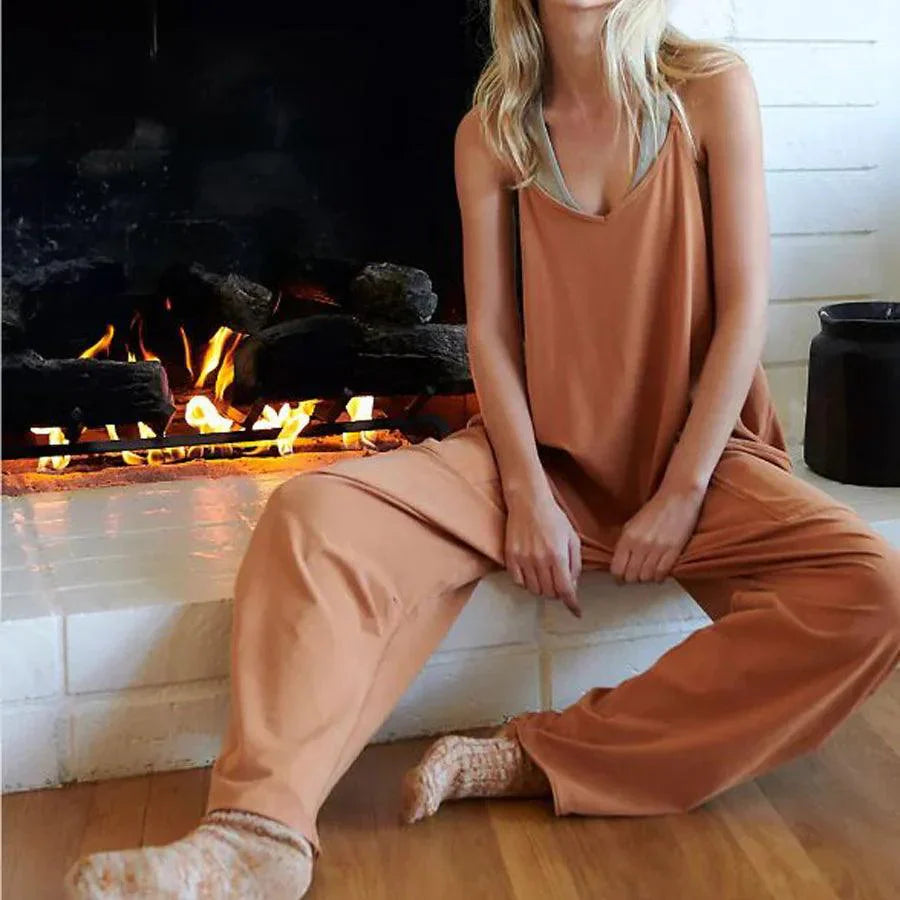 Nathalie Jumpsuit | Sleeveless Casual Jumpsuit with Pockets
