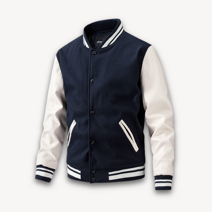 Premium Mens Letterman Jacket with Faux Leather Sleeves