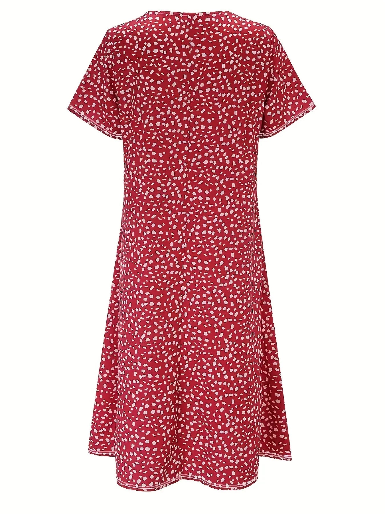Neela Dress | Short Sleeve Loose Fit Knee-Length Printed Dress