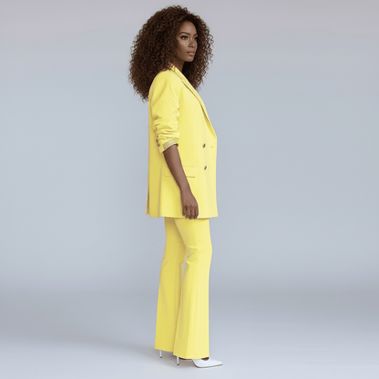 Classic 2-Piece Suit Blazer and Wide Leg Pants