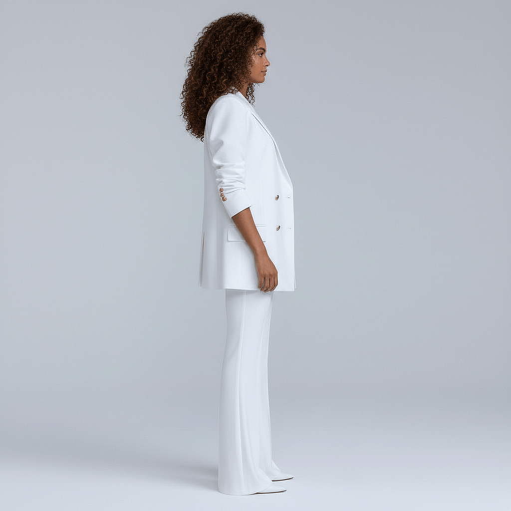 Classic 2-Piece Suit Blazer and Wide Leg Pants