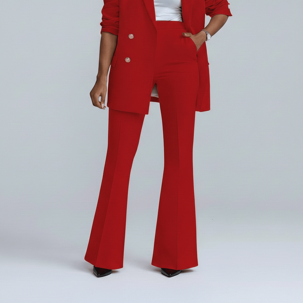 Classic 2-Piece Suit Blazer and Wide Leg Pants
