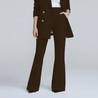 Classic 2-Piece Suit Blazer and Wide Leg Pants