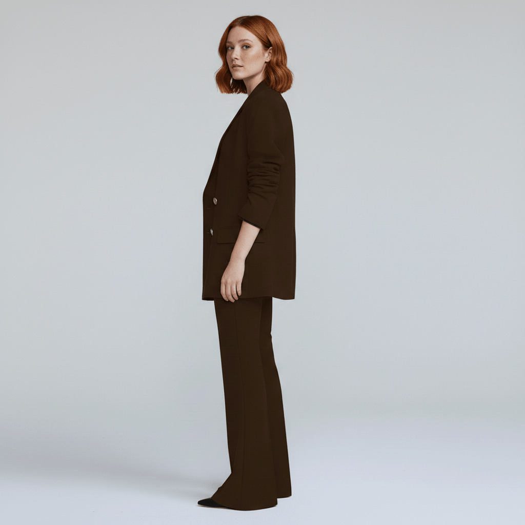 Classic 2-Piece Suit Blazer and Wide Leg Pants