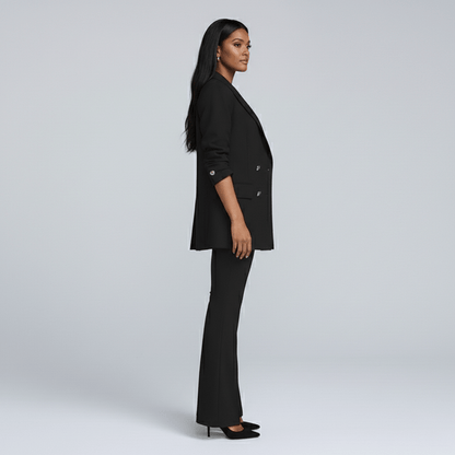 Classic 2-Piece Suit Blazer and Wide Leg Pants