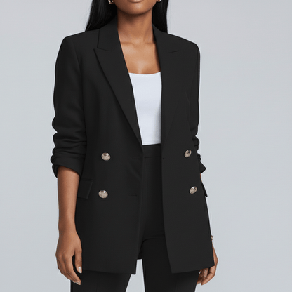 Classic 2-Piece Suit Blazer and Wide Leg Pants
