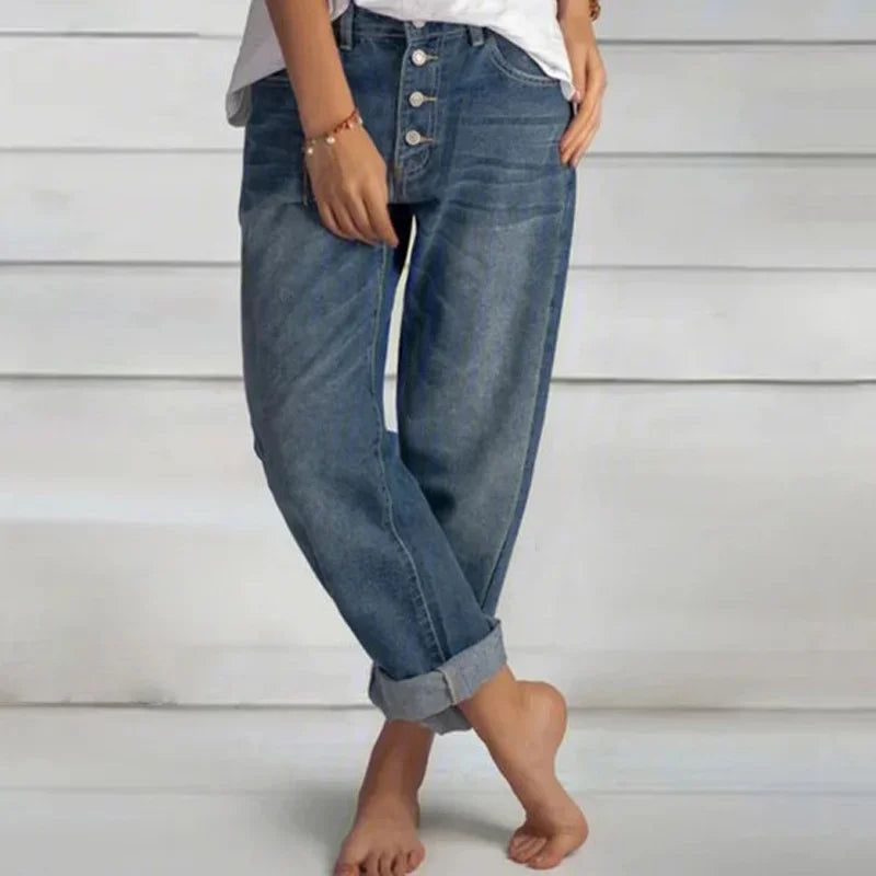 Loose Fit High Waisted Classic Jeans - OutfitLondon