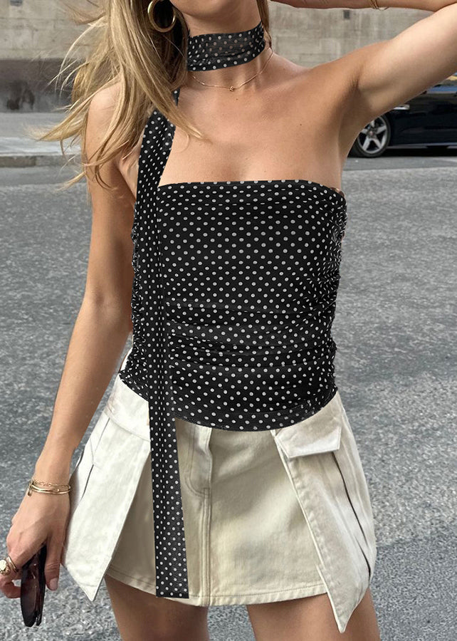 Women's Black Cotton Tank Relaxed Fit Lightweight - OutfitLondon