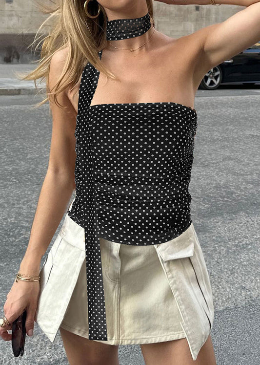 Women's Black Cotton Tank Relaxed Fit Lightweight - OutfitLondon