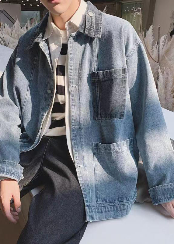 Men's Lightweight Denim Jacket Blue - OutfitLondon