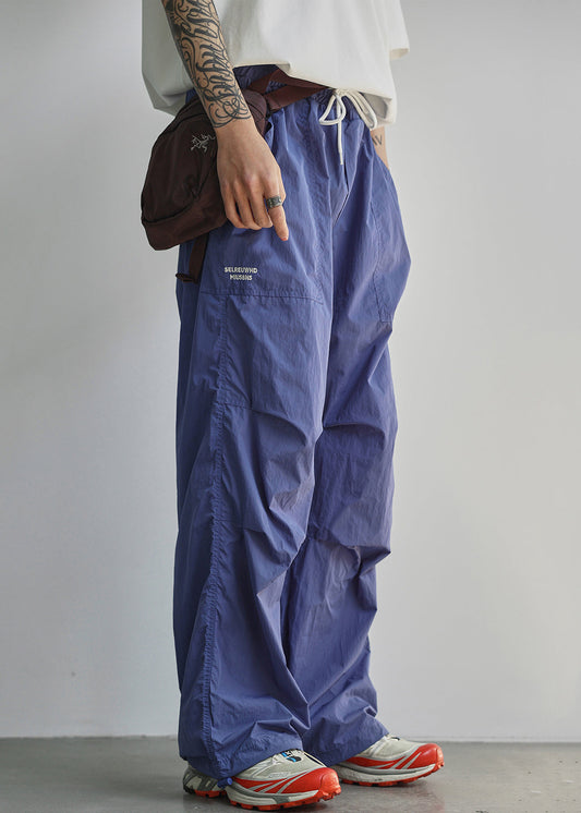 Mens Cotton Summer Pants Drawstring Waist Letter Print - OutfitLondon