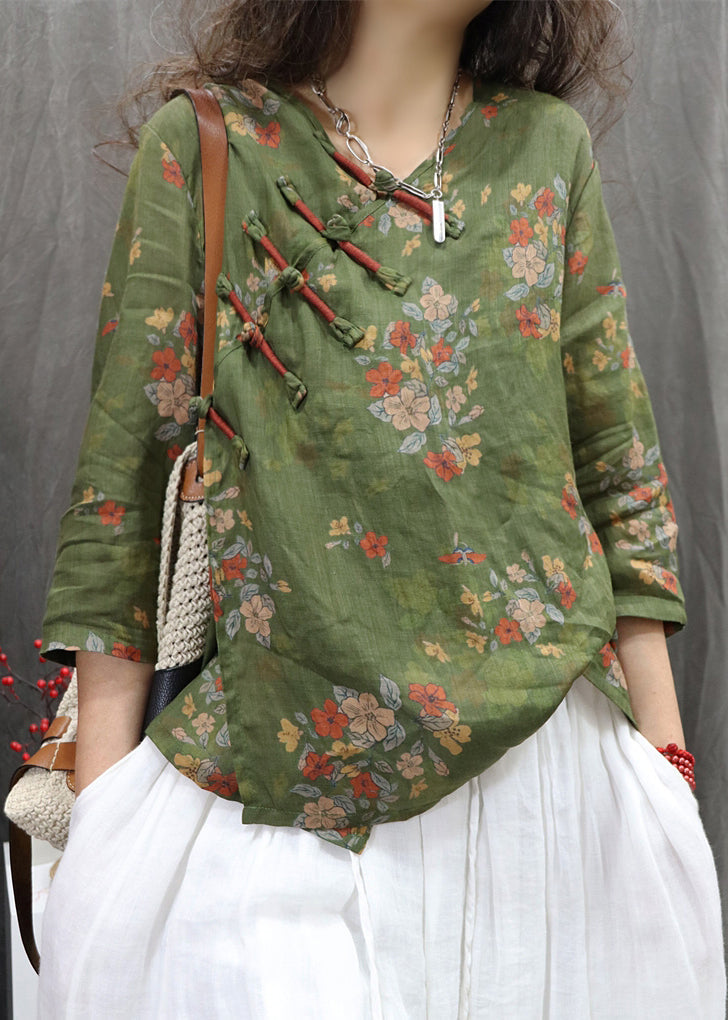 Women's Linen Blouse Breathable Loose Fit 2XL - OutfitLondon