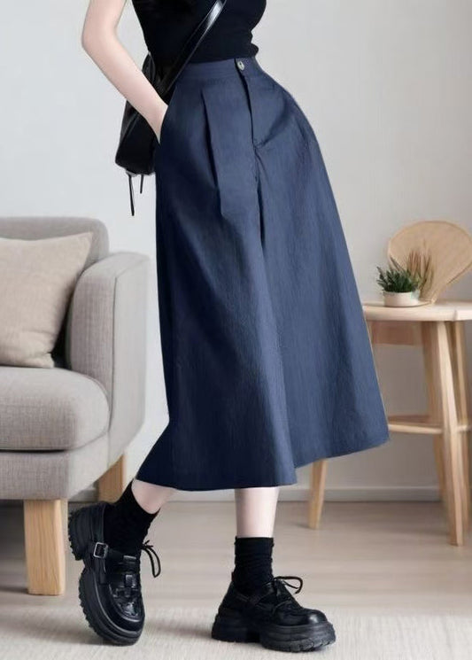Navy Linen Shorts Elastic Waistband Breathable - OutfitLondon