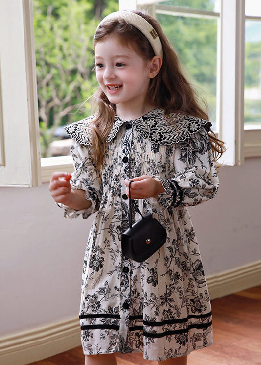 Girls Floral Maxi Dress Soft Cotton Blend - OutfitLondon