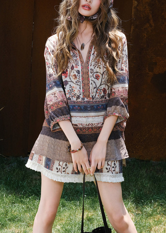 Women's Cotton Print And Shorts Set - OutfitLondon