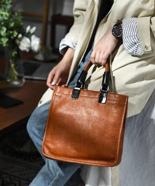 Leather Messenger Bag Large Capacity Inner Pockets - OutfitLondon