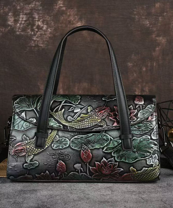 Silver Leather Retro Tote Bag With Zipper Closure - OutfitLondon