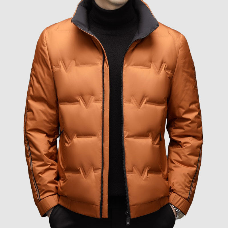 Warm Men's Quilted Padded Full Zip Jacket