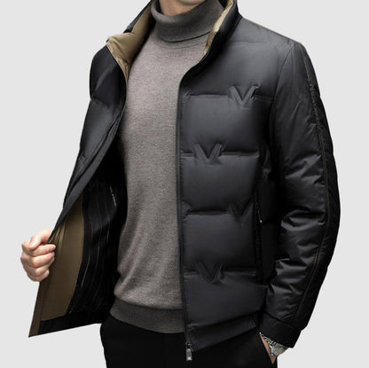 Warm Men's Quilted Padded Full Zip Jacket