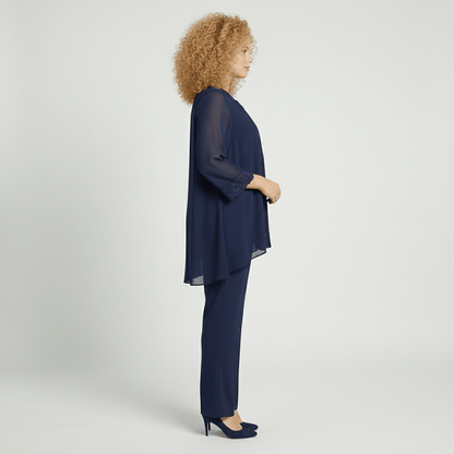 Embroidered 2 Piece Tunic and Slim Fit Pants Set