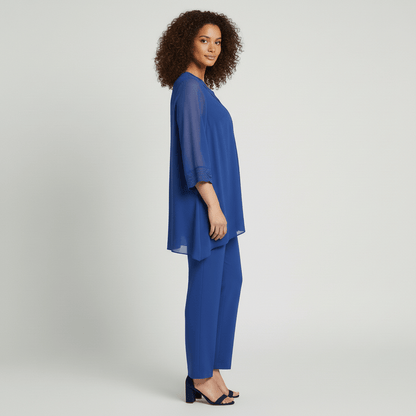 Embroidered 2 Piece Tunic and Slim Fit Pants Set